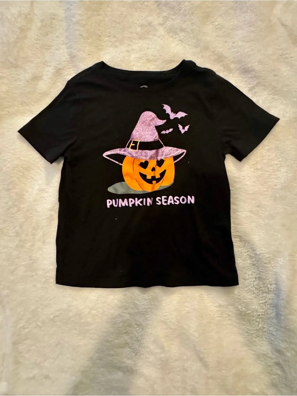 wonder nation Black Tee with Orange Pumpkin and Purple Witch Hat
